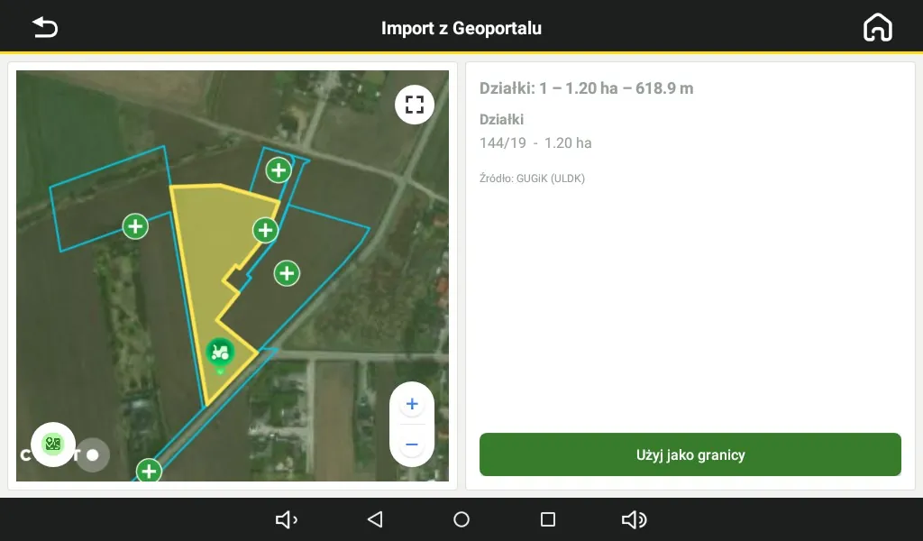 Import działek z Geoportalu